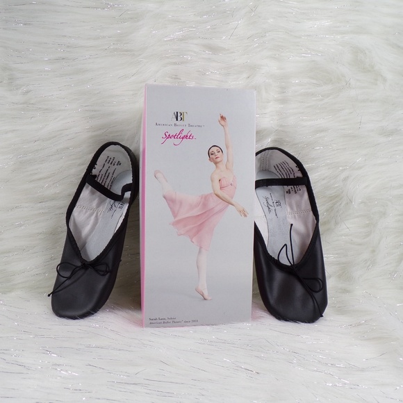 Girls Black Ballet Dance Flat Shoes - Picture 2 of 6